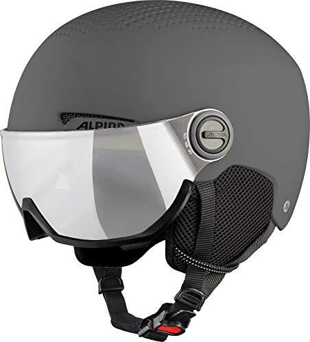 Alpina Unisex - Volwassenen, ARBER VISOR Skihelm, grey matt, 58-61 cm