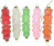Decoris Kersthanger Gummybeer Glas 4x8cm 5-delig