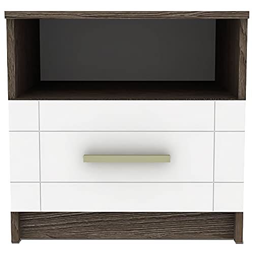 Menzzo Tenessil tafel - wit/eiken - L 50 x D 45 x H 50 cm