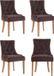CLP Aberdeen Set van 4 eetkamerstoelen - Zonder armleuning - Hout - Fluweel - bruin antiek licht