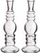 Merkloos Kaarsen kandelaar Florence - 2x - transparant glas - helder - D8,5 x H23 cm