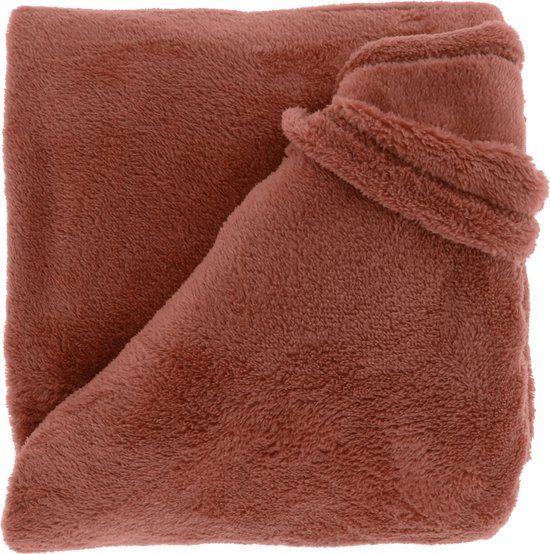 Unique Living Plaid Justin - Polyester - Rood/Terra - 150 x 200 cm