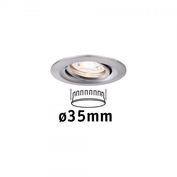 Paulmann Nova Mini Coin LED Inbouwspot - Enkel - 4W - 2700K - Staal Geborsteld