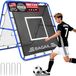 Rebounder filet de football - Filet de rebond - 120 x 120 cm - Double face - Angles réglables - Pour football, volley-ball et hockey