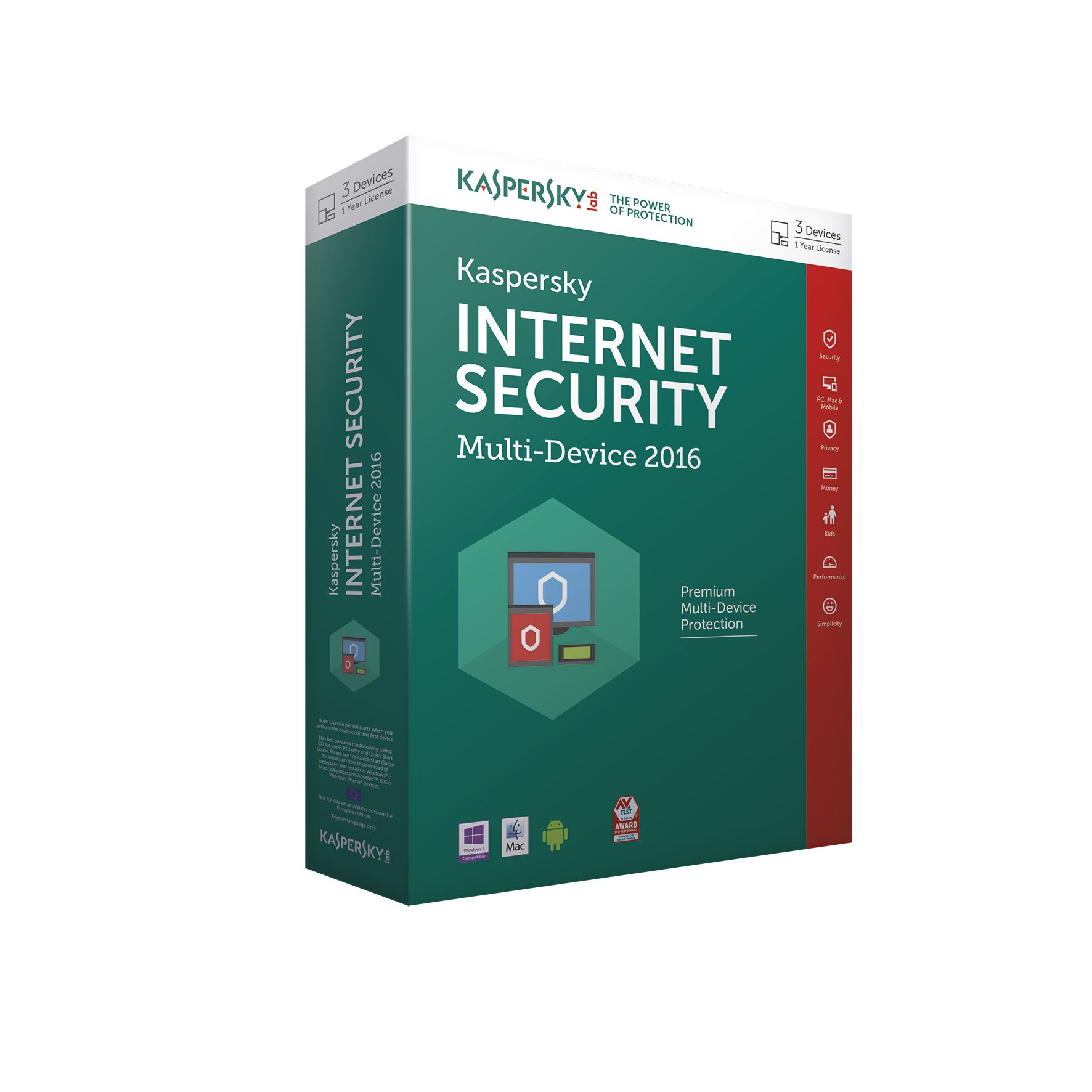 Kaspersky Internet Security Multi-Device 2016 - 3 Devices - 1 Year - Dutch/French