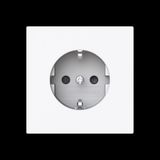Busch-Jaeger Busch-art 20-1 EUCBF-44G lineair SCHUKO-stopcontact, 16 A, 250 V, studiowit, platte aanraakbeveiliging, schroefloze steekklemmen, inbouw, IP20, 20-1