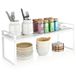 VINATO Uitbreidbaar keukenrek (37-62 cm), keukenrekken, ruimtebesparend, van metaal, modulaire organizer voor specerijen, toonbanken, eetkamer, badkamer, wit