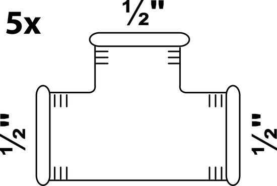 KIRCHHOFF GI T-stuk, gegalvaniseerd, 1/2"BI, (130) (5x)