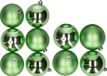 Merkloos / Sans marque Kaemingk B.V. Kunststof kerstballen - 10x stuks - groen - 8 en 10 cm