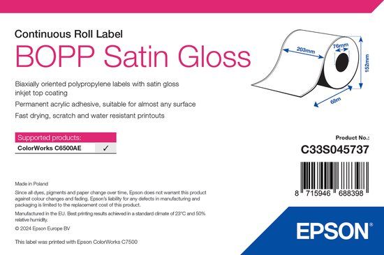 Epson C33S045737 printeretiket
