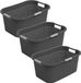 Rotho Country wasmand - set van 3 - 40 ltr - antraciet