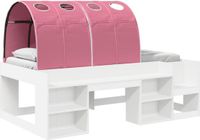 vidaXL Jeugdbed Frame Hoog met Opbergruimte 3 st Wit en Roze