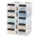 IRIS USA Stapelbare plastic opbergbakken van 6 kwart met deksels, 10 stuks - BPA-vrij, Made in USA - Discrete organiserende oplossing, vergrendelingen, duurzame nestbare containers, veilige trekgreep