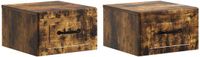 vidaXL Muurbevestigde Nachttafel Gerookt eiken 34,5 x 33 x 20 cm