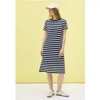Cecil Gestreepte Ajour-jurk voor dames, Urban Navy Blue, XL
