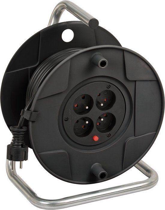 Brennenstuhl Kabelhaspel AK 260 - 25 m - 4 stopcontacten - Zwart