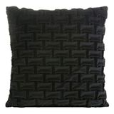 Eurofirany Set van 2 kussenslopen kunstbont decoratieve kussenslopen 45x45cm olijfgroen + zwart
