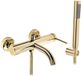 REA Spot - Badmengkraan - Gouden - Messing - Opbouw - Met handdouche - 15 cm hartafstand