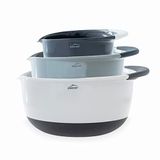 Lacor - Set met 3 kommen, slakommen, voedselcontainers, polypropyleen, stapelbaar, maten: 21 cm (1,4 l), 26 cm (2,8 l) en 31,2 cm (4,7 l)