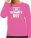 Bellatio Decorations Apres ski sweater/trui voor dames - schnapps du - roze - wintersport - skien XXL