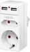 LogiLink PA0276 Contactdoos Met USB-laaduitgang, Aanraakbeveiliging, Overspanningsbeveiliging IP20 Wit
