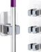 Unyqoos® Set de supports de balai auto-adhésifs en acier inoxydable pour cuisine et salle de bain