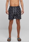 Urban Classics Pattern blackscriptlogo Zwemshorts Heren 3XL Zwart/Wit