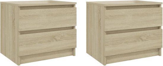 vidaXL Nachtkastjes - Set van 2 - Sonoma Eiken - 50x39x43,5 cm