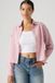 Levi's Cropped Harlie blouse - Women's - M - Roze / Almeta Plaid Powder Pink