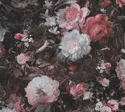 A.S. Création Bloemenbehang Landelijk met glitter rood zwart roze zilver 53 cm x 1005 cm