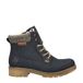 Rieker Gevoerde Veterboots Donkerblauw