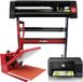 presse de transfert de 38 cm, traceur de découpe de 72 cm et imprimante