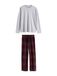 Next Pyjama lang grijs / bordeaux