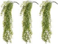 Merkloos / Sans marque Kantoor 3x UV kunstplanten groene ficus hangplant/tak 80 cm