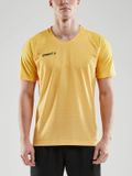 Craft Pro Control Stripe Shirt Korte Mouw Heren - Geel | Maat: M