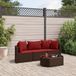 Maison Exclusive - Salon de jardin 4 pcs avec coussins marron résine tressée
