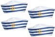 Boland Matrozen hoedje - 4x - wit - polyester - carnaval outfit - matrozen/maritiem thema - volwassenen