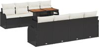 vidaXL Tuinbank Set Zwart en crème