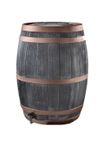 {"int": null, "string": "Thuistuinieren"} Kunststof regenton 235 liter houtlook - Zwart - Inclusief deksel & tapkraan