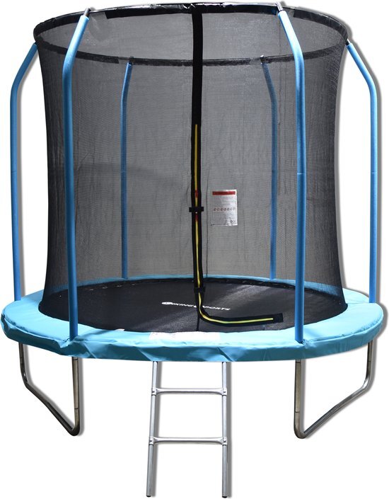 Viking Sports Trampoline - 244 cm - met veiligheidsnet & ladder - blauw - tot 150 kg belasting