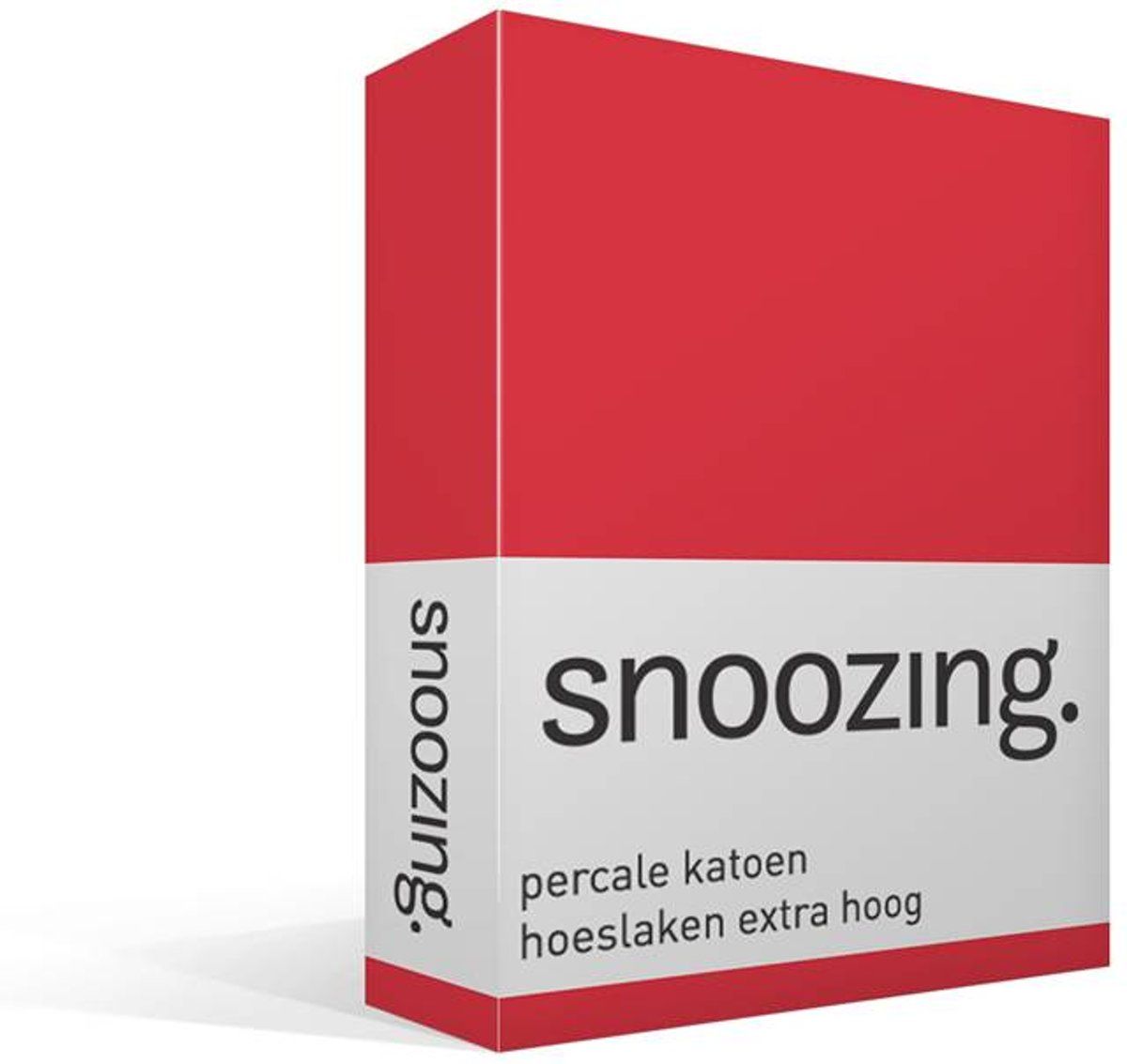 Snoozing percale katoen hoeslaken extra hoog - Lits-jumeaux (160x210 cm) - Rood