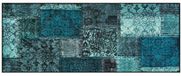 Kleen-Tex Wash+Dry Design Tapis de porte lavable - Tapis - Vintage Patches turquoise - 75 x 190cm