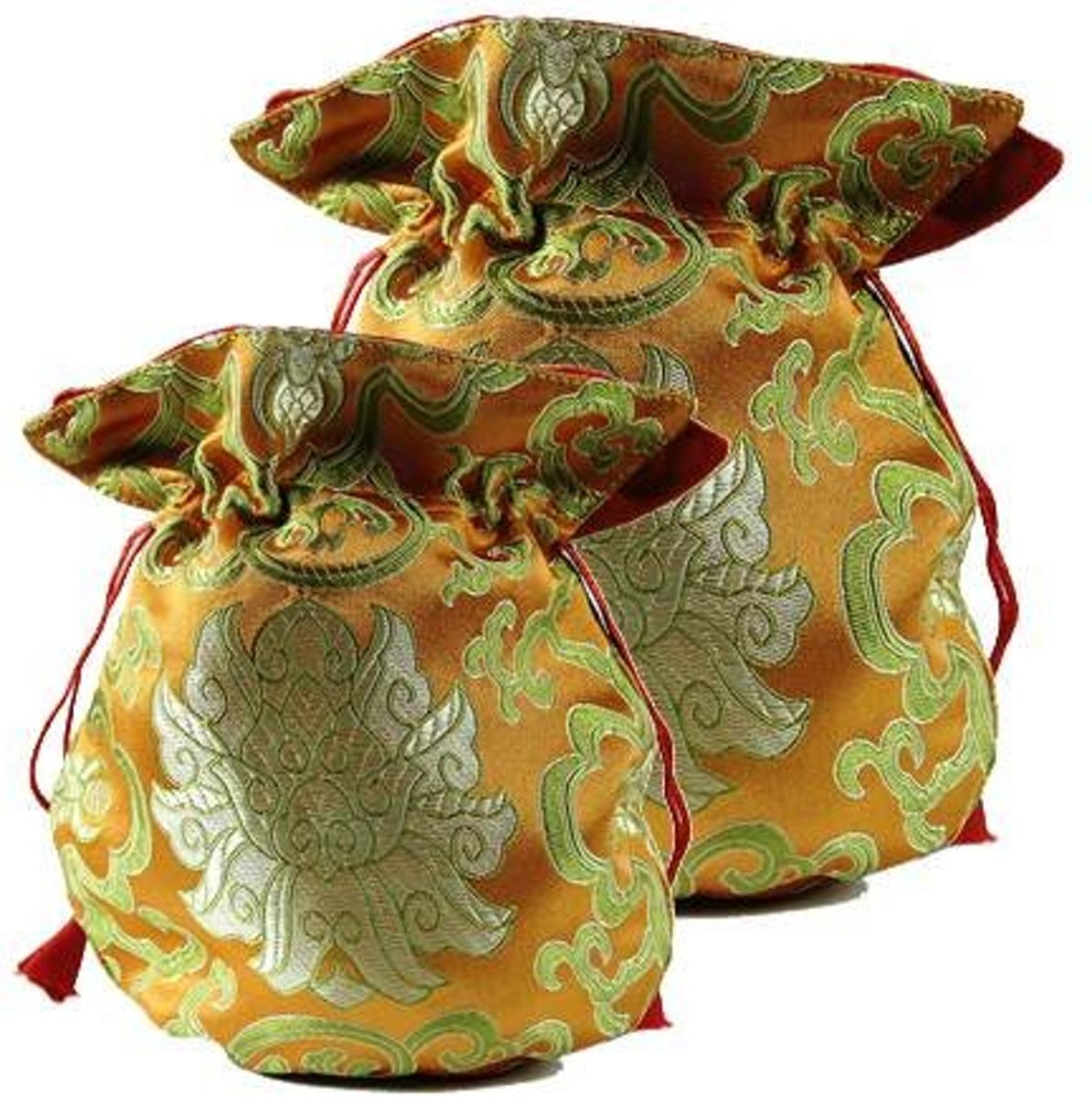 Yogi & Yogini Brokaattasje lotus oranje 2 stuks