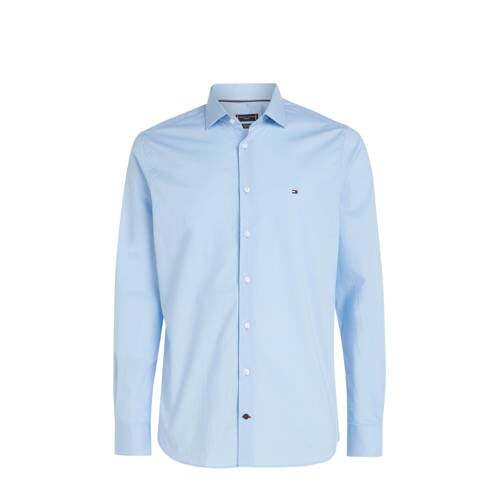 Tommy Hilfiger Tommy Hilfiger slim fit overhemd CORE CL FLEX POPLIN met logo light blue