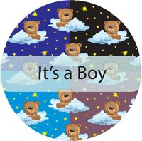 6 Buttons Beertjes It's a Boy - Baby Shower, Gender Reveal Buttons - Multi
