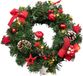 Goodivery Couronne de Noël pour porte d'entrée avec éclairage de Noël et 10 LED blanc chaud - 30 CM de grand - Fonction minuterie de 6 heures - Fonctionne sur piles
