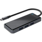 APM, 570349, USB-C-hub 6 poorten, 3 x USB-C, 3 x USB-A, USB 3.0, 5 Gbit/s, grijs