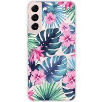 Samsung Galaxy S22 Plus Tropical aquarelle bedrukt siliconen hoesje