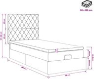 vidaXL Ottomaanse Bed met Matras en LED Donkergrijs 90 x 190 cm