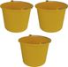 Merkloos Plasticforte Emmer - 3x - geel - kunststof - met hengsel - 12 liter